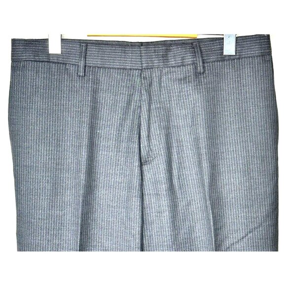 Banana Republic Mens Wool Dress Pants Classic Fit Charcoal Striped 34x33 - Picture 3 of 12